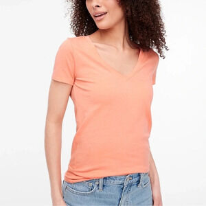 NWOT J. CREW V-Neck Tee Vintage Slub Cotton Pale Guava Short Sleeve T-Shirt